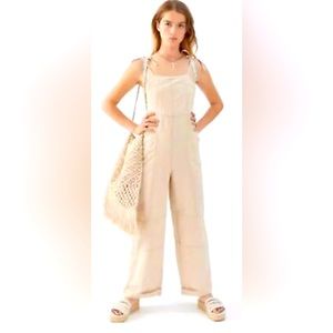 UO Harley Linen Backless Overall